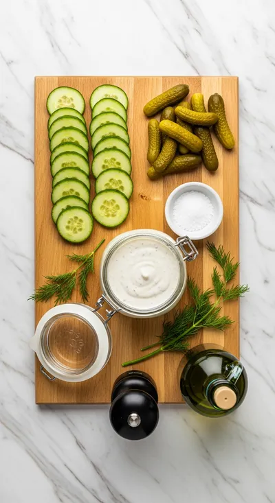Pickle Juice Ranch Cucumber Salad – Creamy, Tangy Side - cooking process