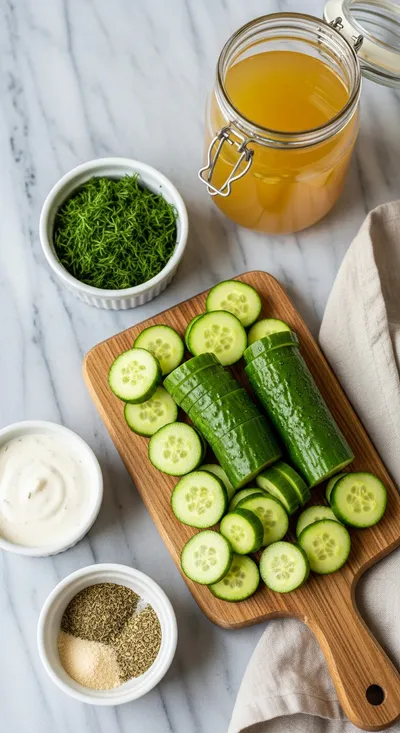Pickle Juice Ranch Cucumber Salad – Creamy, Tangy Side - cooking process