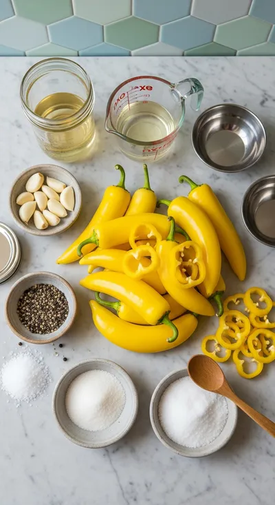 Easy Fridge Pickled Banana Peppers - cooking process
