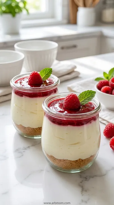 Raspberry Cheesecake in a Jar – Summer Quick Dessert