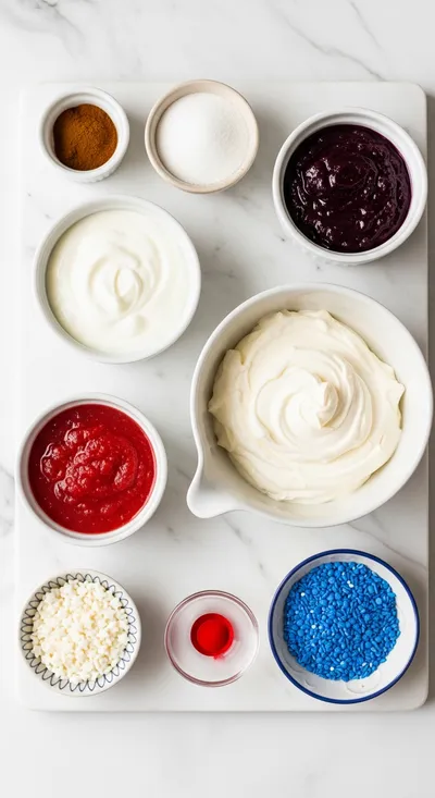 Red White and Blue Cake Batter Dip - cooking process