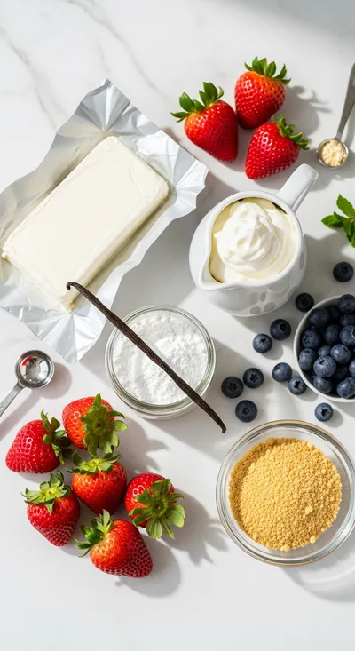 Red White and Blue Cheesecake Salad - cooking process