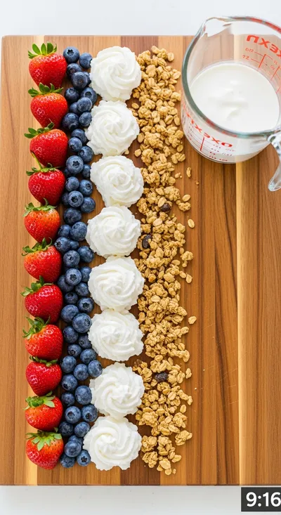 Red White and Blue Cheesecake Salad - cooking process