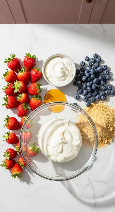 Red White & Blue Mixed Berry No‑Bake Dessert - cooking process