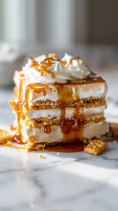 Ritz Cracker Salted Caramel Icebox Cake
