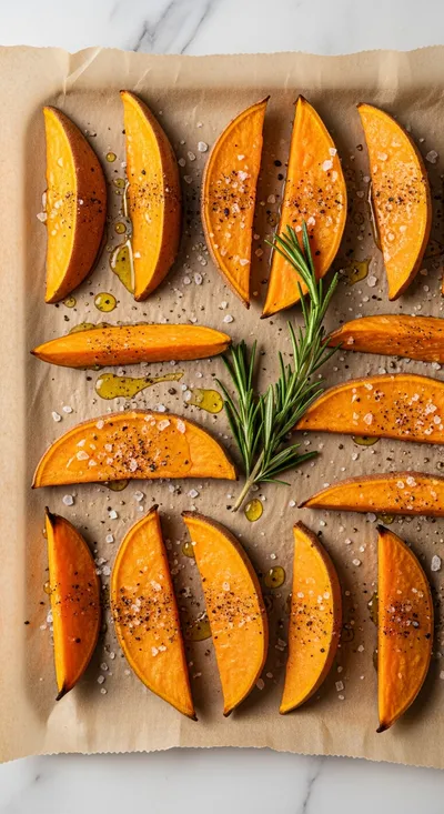 Easy Roasted Sweet Potatoes - cooking process