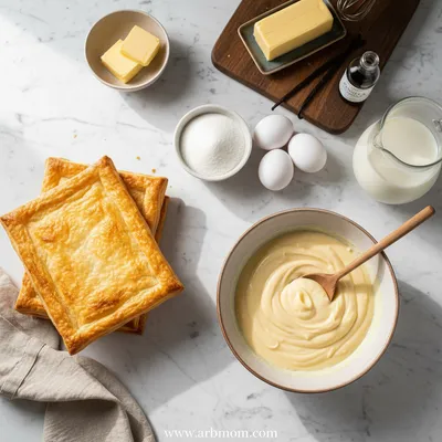 Russian Napoleon Cake – Classic Puff Pastry Dessert - cooking process