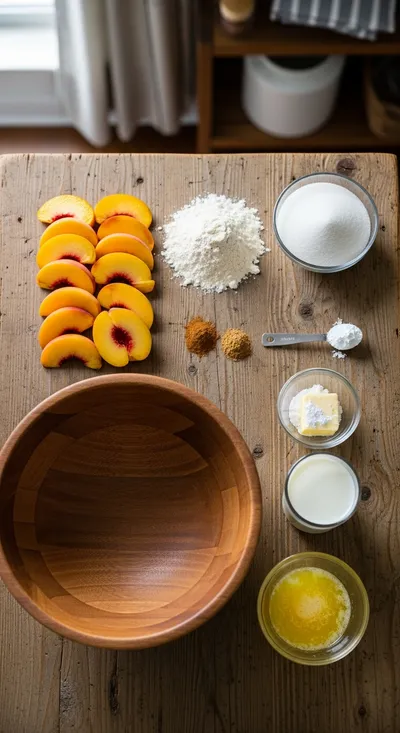 Southern Peach Cobbler - cooking process