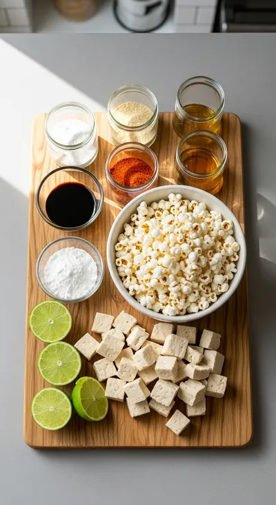 Spicy Popcorn Tofu Nuggets - cooking process