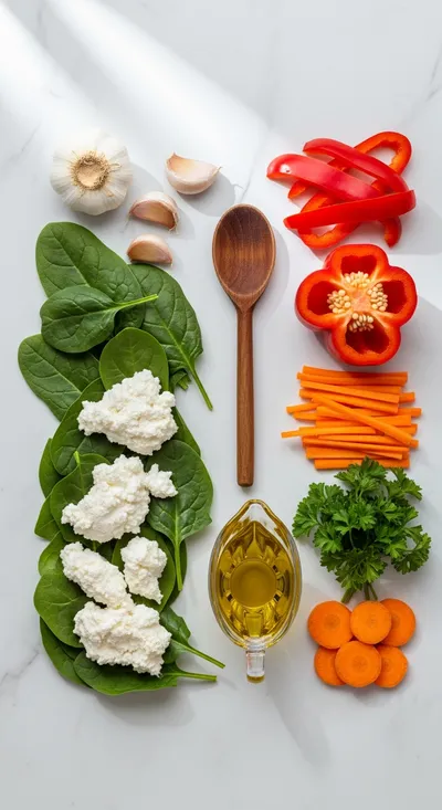 Spinach Ricotta Stuffed Peppers - cooking process