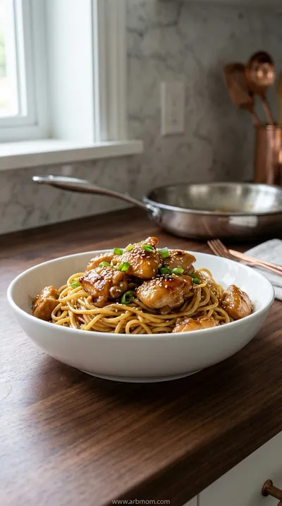 Sticky Garlic Chicken Noodles – Quick High‑Protein Dinner