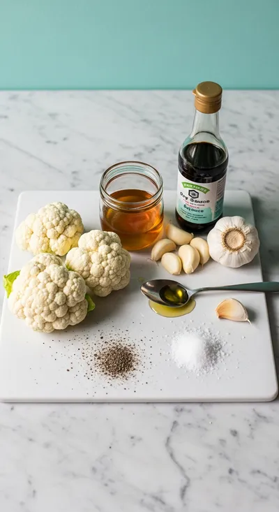 Sticky Honey Garlic Cauliflower - cooking process