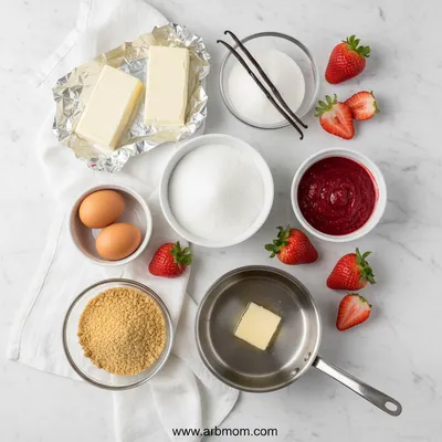 Easy Strawberry Cheesecake Recipe - cooking process