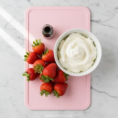 3-Ingredient No-Bake Strawberry Cloud Cake - ingredients preparation