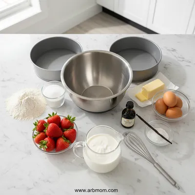 Strawberry Cream Cake Recipe - cooking process