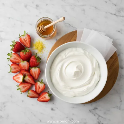 Strawberry Greek Yogurt Bites – Healthy Frozen Snack - cooking process