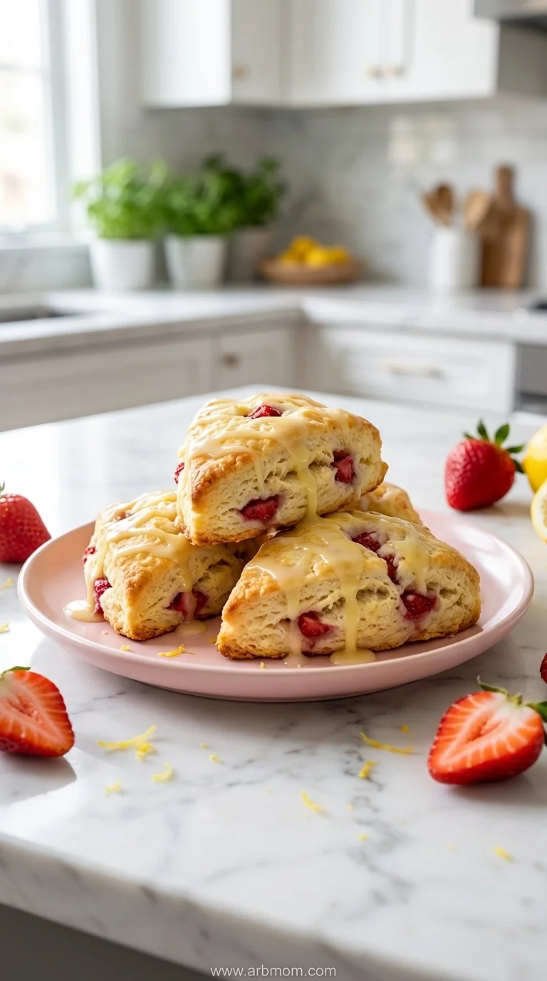 Strawberry Lemon Cream Scones