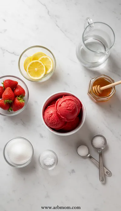 Strawberry Lemon Sorbet - Refreshing Fruit Dessert - cooking process