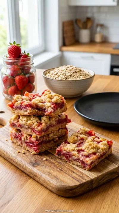 Strawberry Oatmeal Crumble Bars