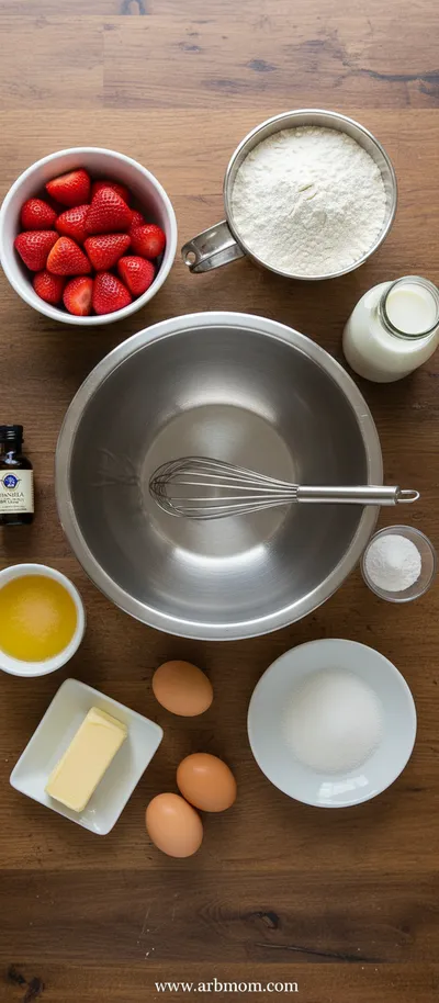 Easy Strawberry Pancakes in 30 Minutes - ingredients preparation