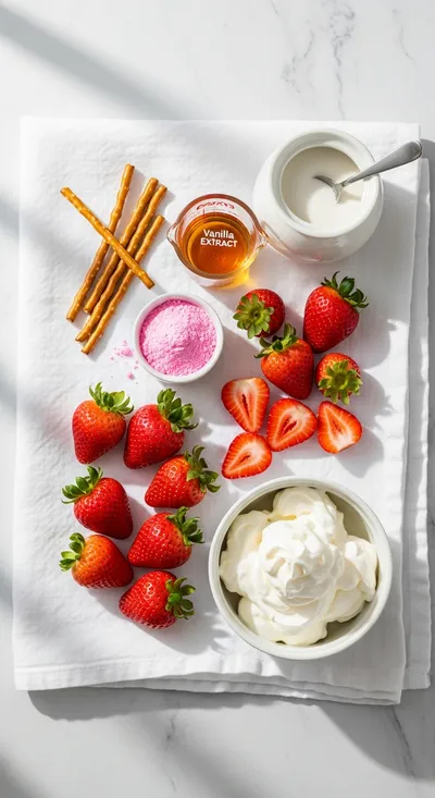 Strawberry Pretzel Jello Salad - ingredients preparation