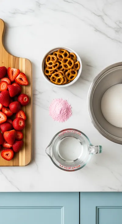 Strawberry Pretzel Jello Salad - cooking process