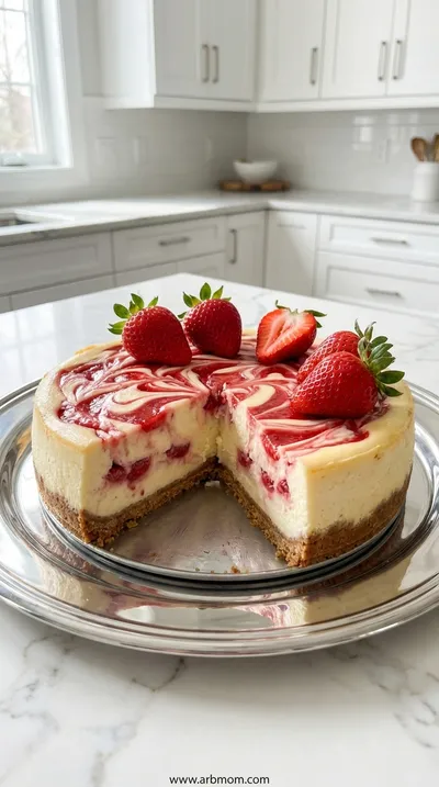 Strawberry Swirl Cheesecake