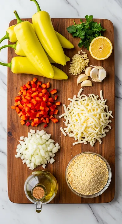 Stuffed Banana Peppers Recipe - cooking process