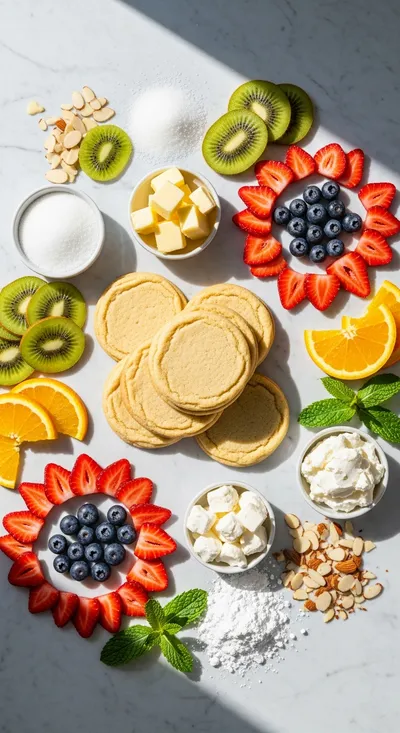 Sugar Cookie Flag Fruit Pizza - cooking process