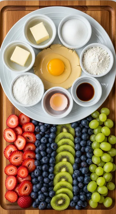 Sugar Cookie Flag Fruit Pizza - cooking process