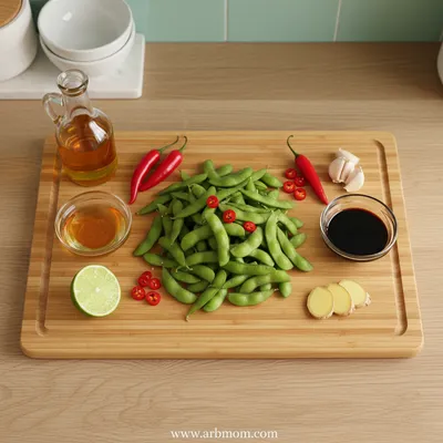 Sweet Chili Edamame - cooking process