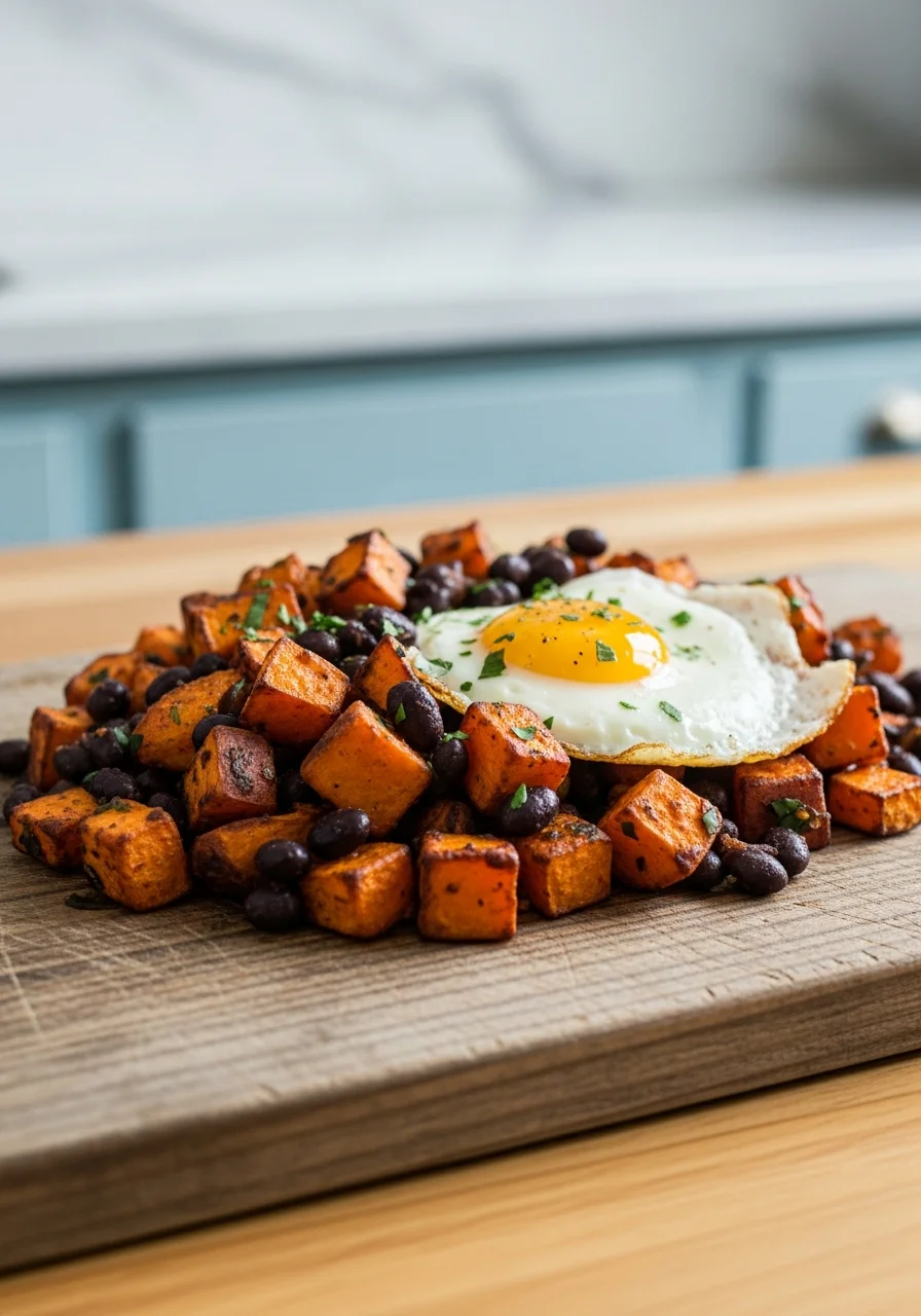 Sweet Potato Breakfast Hash With Black Beans