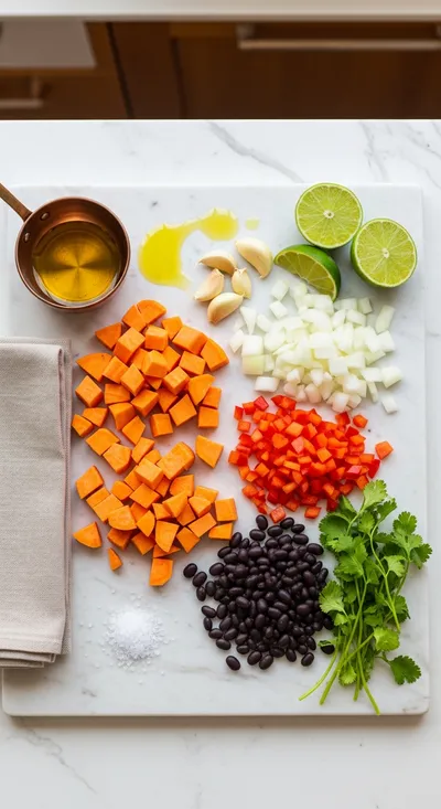 Sweet Potato Breakfast Hash With Black Beans - cooking process