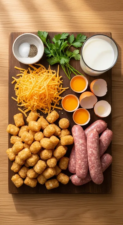 Tater Tot Sausage Breakfast Casserole - cooking process