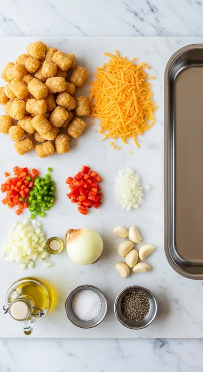 Tater Tots Casserole - cooking process