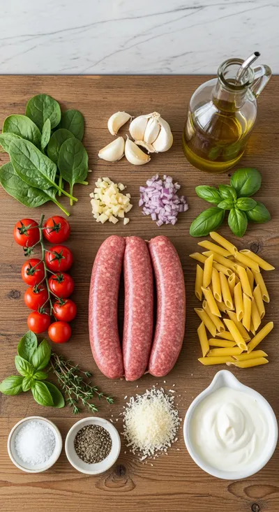 Tuscan Beef Sausage Pasta – Creamy Sauce - ready to serve