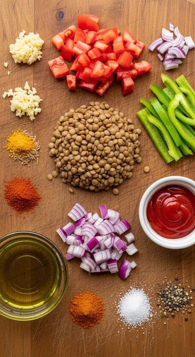 Vegan Lentil Sloppy Joes in 15 Minutes - ingredients preparation