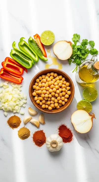 Vegan Sheet Pan Chickpea Fajitas - ingredients preparation