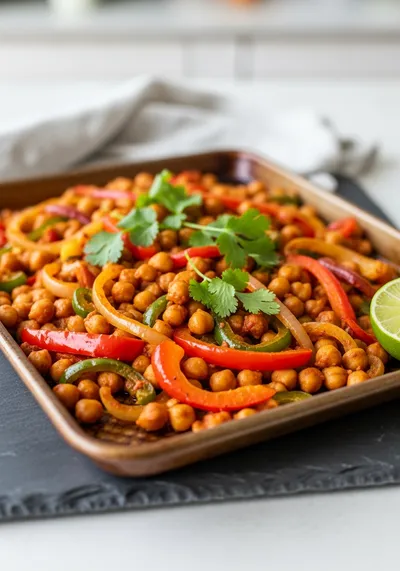 Vegan Sheet Pan Chickpea Fajitas