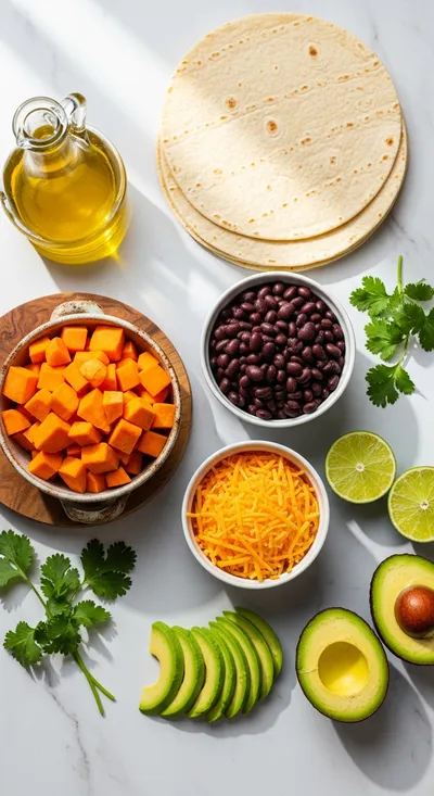 Vegetarian Quesadillas With Black Beans and Sweet Potato - cooking process