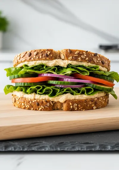 Veggie and Hummus Sandwich