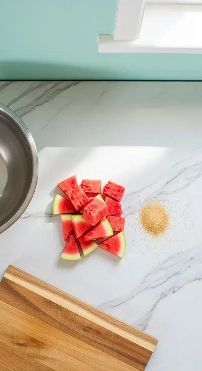 Watermelon Sorbet – 2‑Ingredient Frozen Treat - cooking process