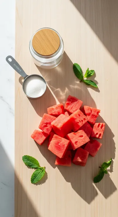 Watermelon Sorbet – 2‑Ingredient Refreshing Dessert - ingredients preparation