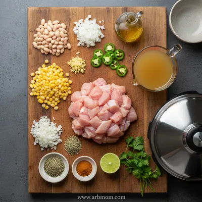 White Chicken Chili Soup – Healthy Pressure Cooker Recipe - ingredients preparation